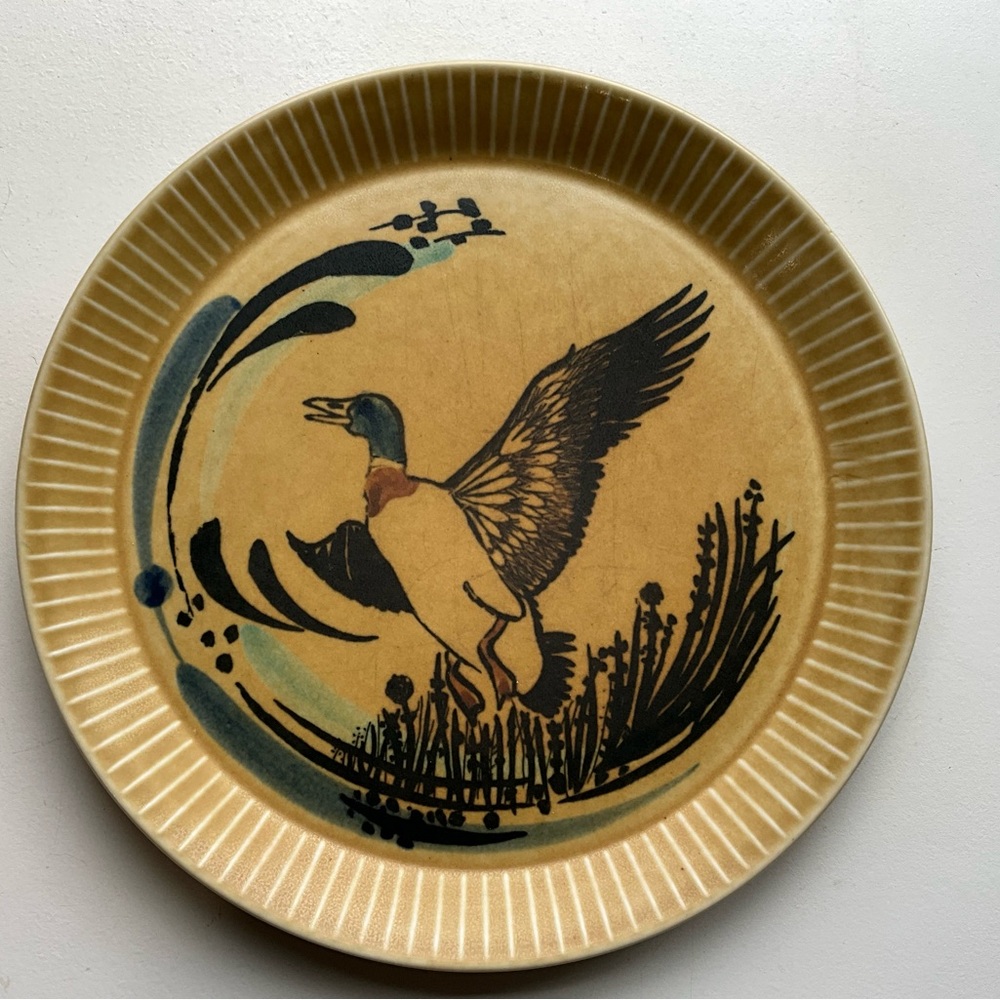 Vintage Inger Waage Handpainted Mallard / Duck Decorative Plate Stokkand